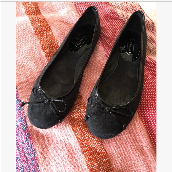 coach black ballet flats